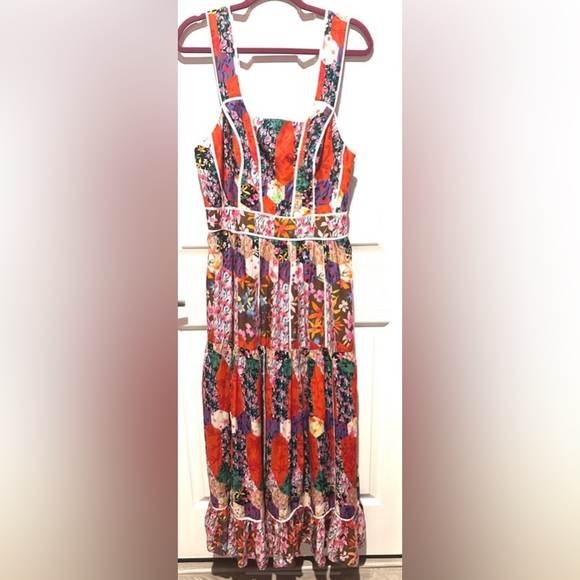 Anthropologie Dresses & Skirts - Anthropologie Floral Mix Maxi Dress in Red, Purple, Green